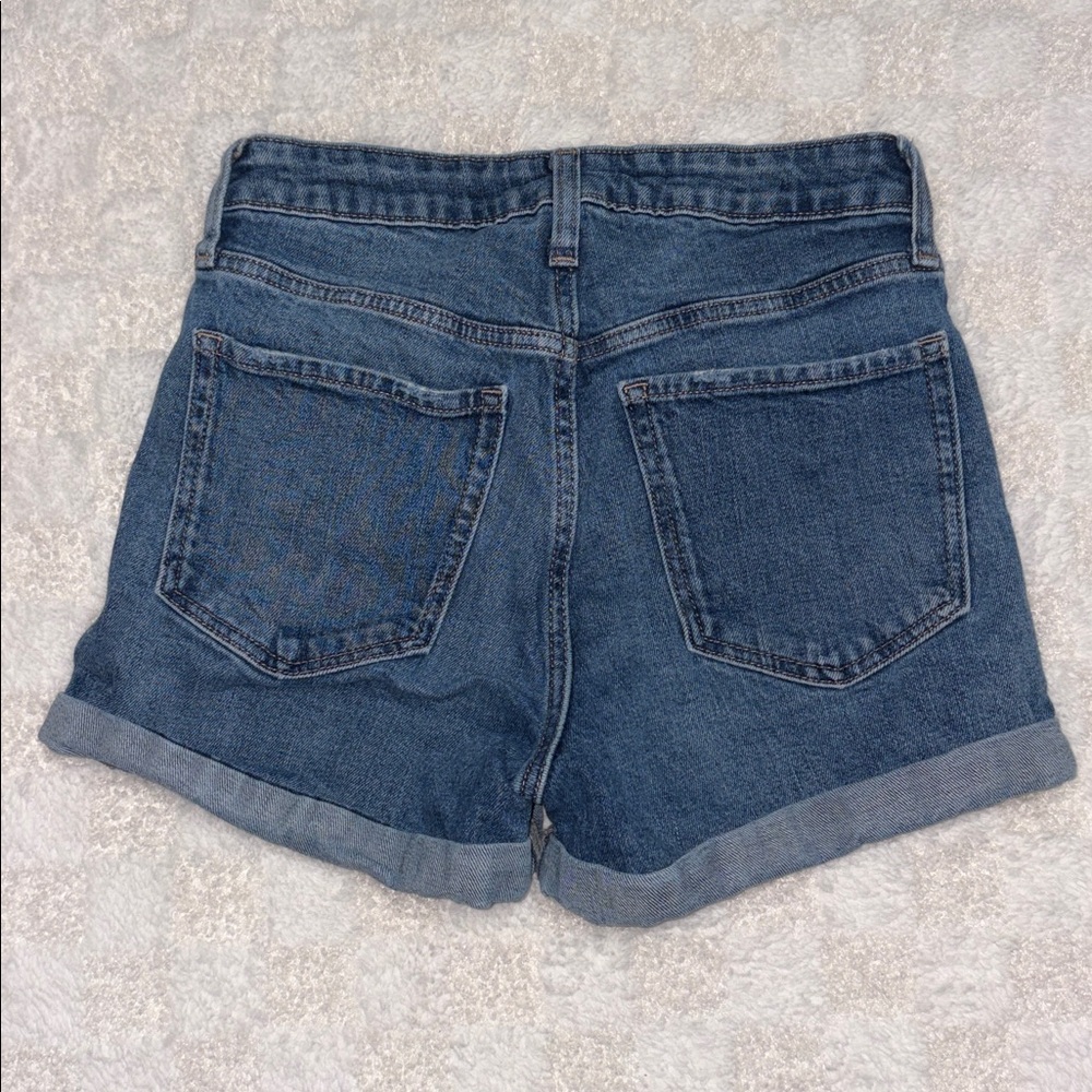Old Navy OG Short High Rise Rolled Hem Distressed Jean Shorts • Size 4 - Picture 3 of 9